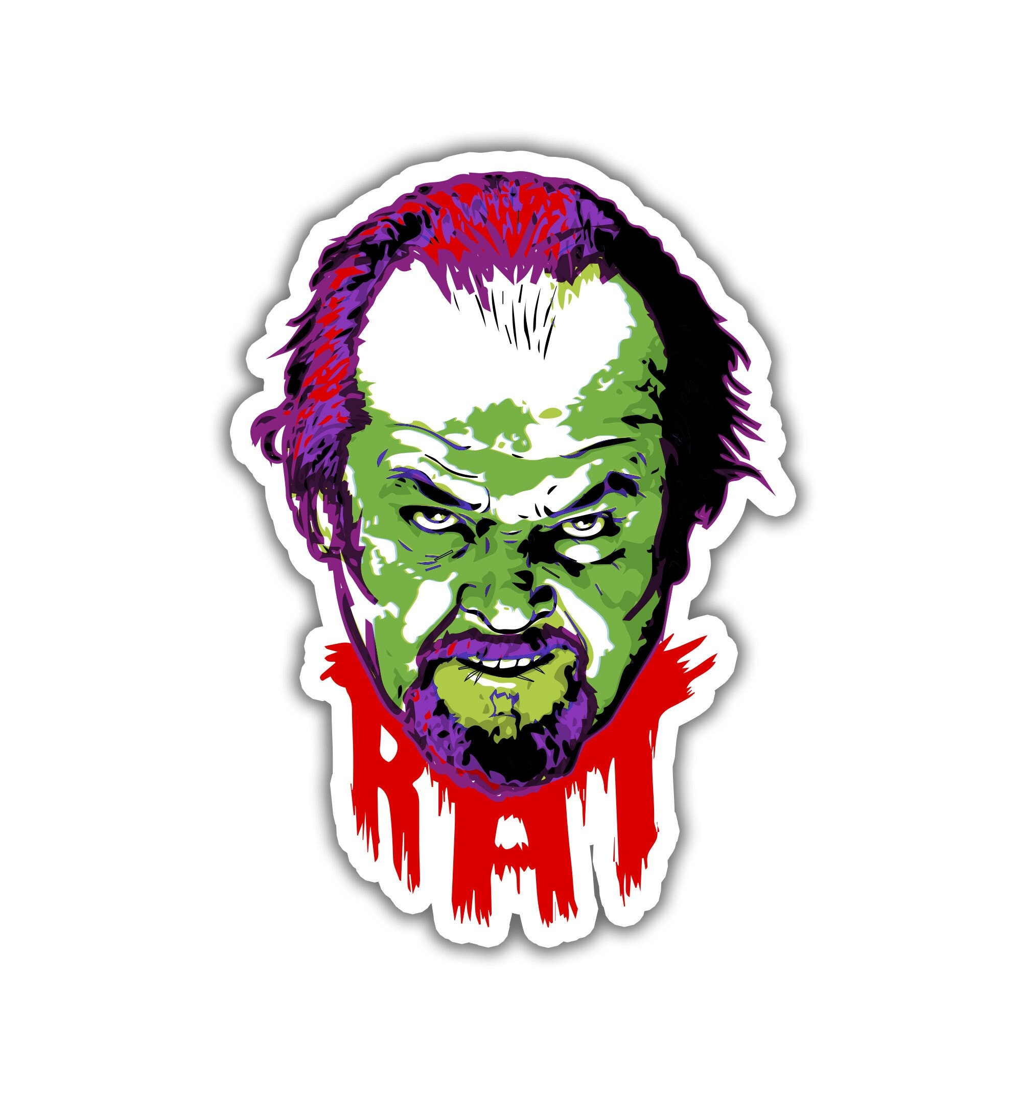 Jack Nicholson Sticker - The Joker Sticker / Laptop Sticker / Halloween Sticker / The Departed Sticker / Batman Sticker / Birthday Gift